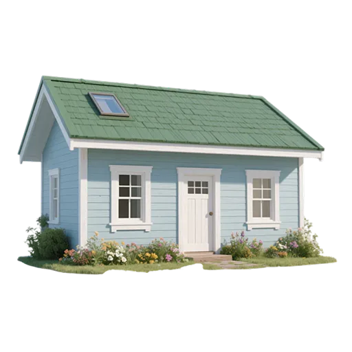 Compact granny flat typology illustration