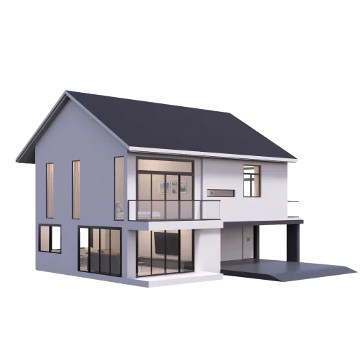 Holiday villa typology illustration