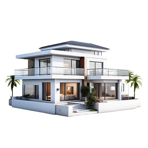 Contemporary luxury villa typology illustration