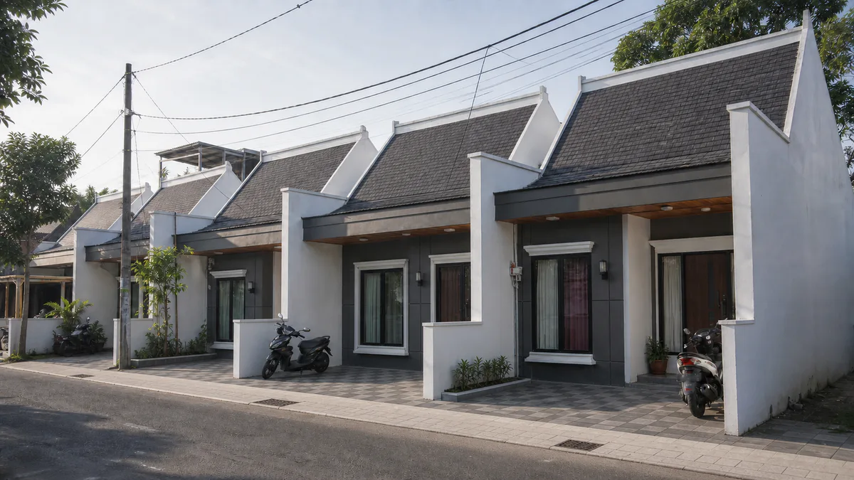 Completed New Diraya ADEN2 Type 49 residential community in the afternoon