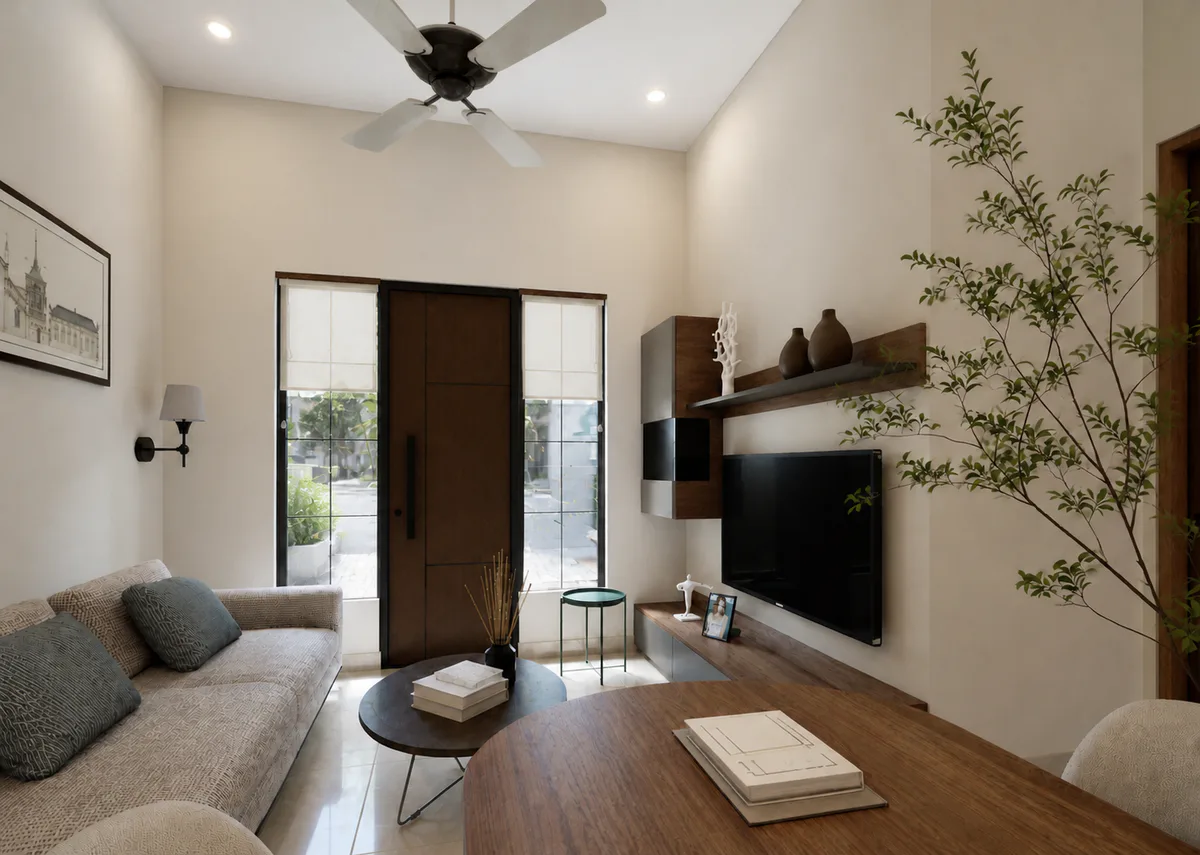 Compact living and dining interior of the New Diraya ADEN2 Type 49 home