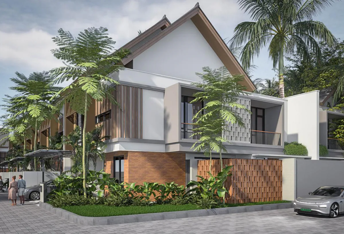 Daytime corner view of the two-storey Type 10 tropical residence