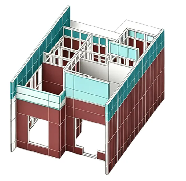 Unit M Wall Panel Type layout with internal and external panel components